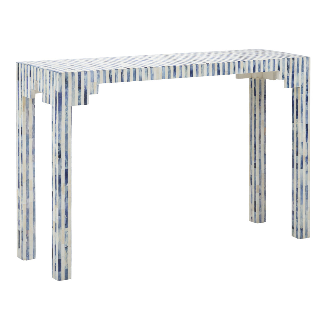 Chelsea House Bone Inlay Console Table, Blue