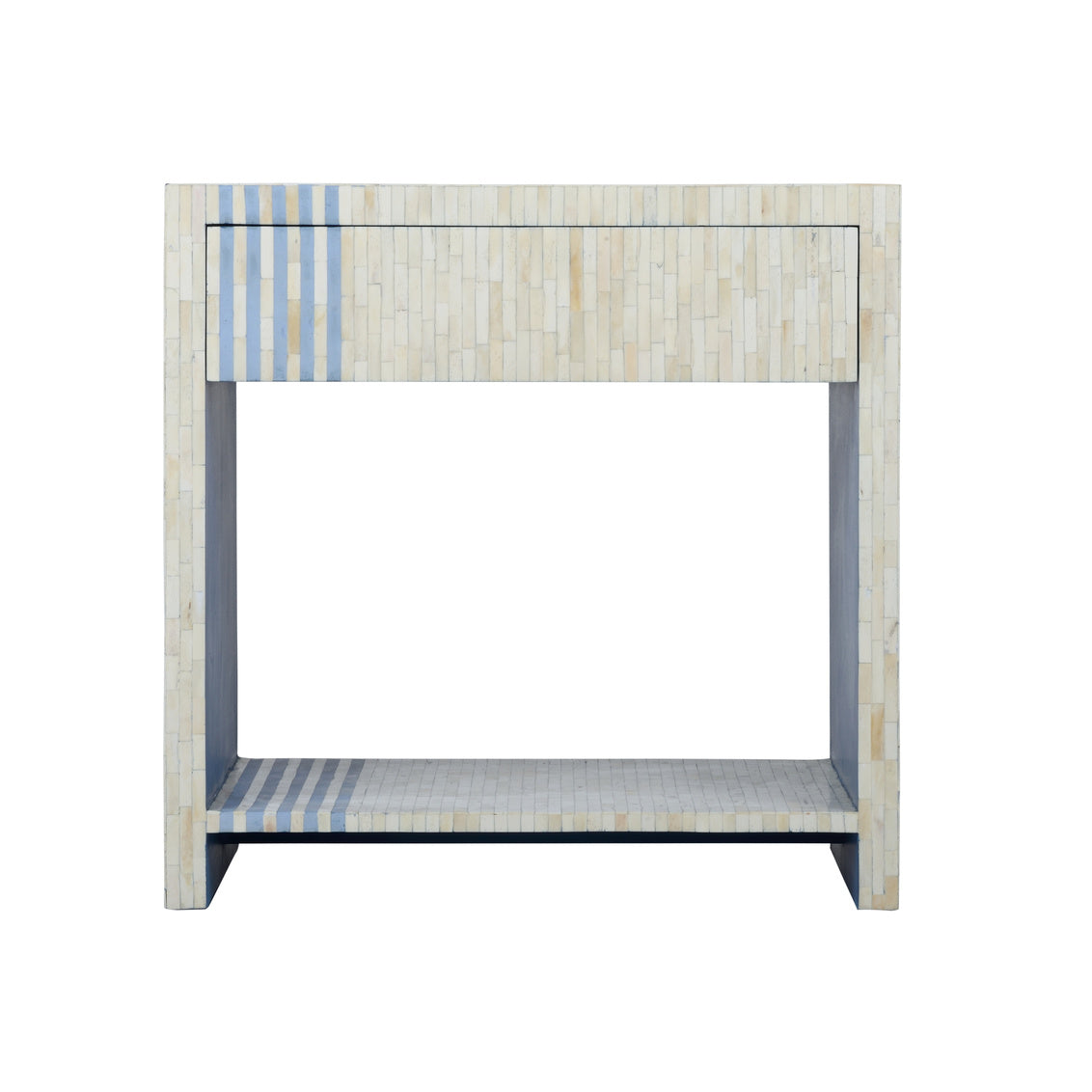 Chelsea House Bone Inlay Striped Bedside Table