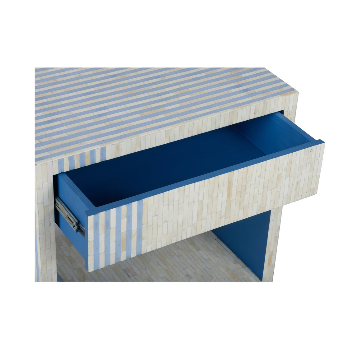 Chelsea House Bone Inlay Striped Bedside Table