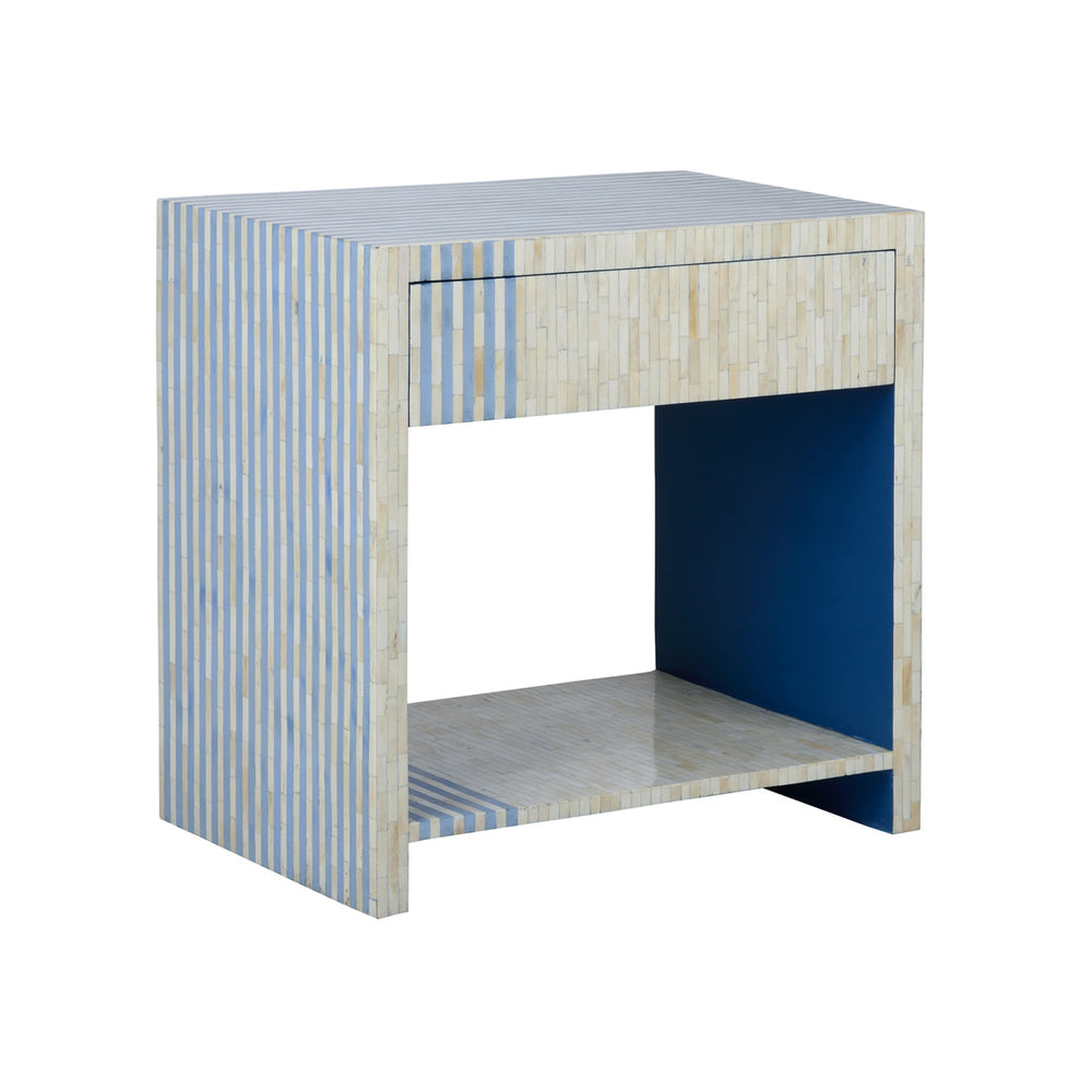Chelsea House Bone Inlay Striped Bedside Table
