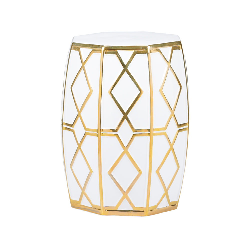 Chelsea House Andreu Garden Stool White/Gold