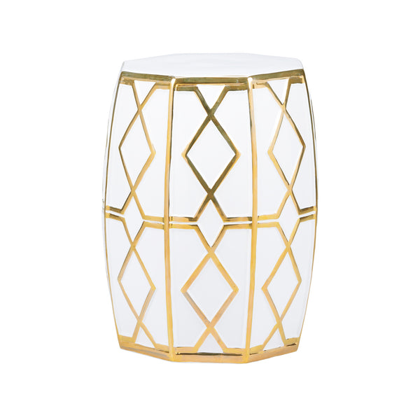 Chelsea House Andreu Garden Stool White/Gold