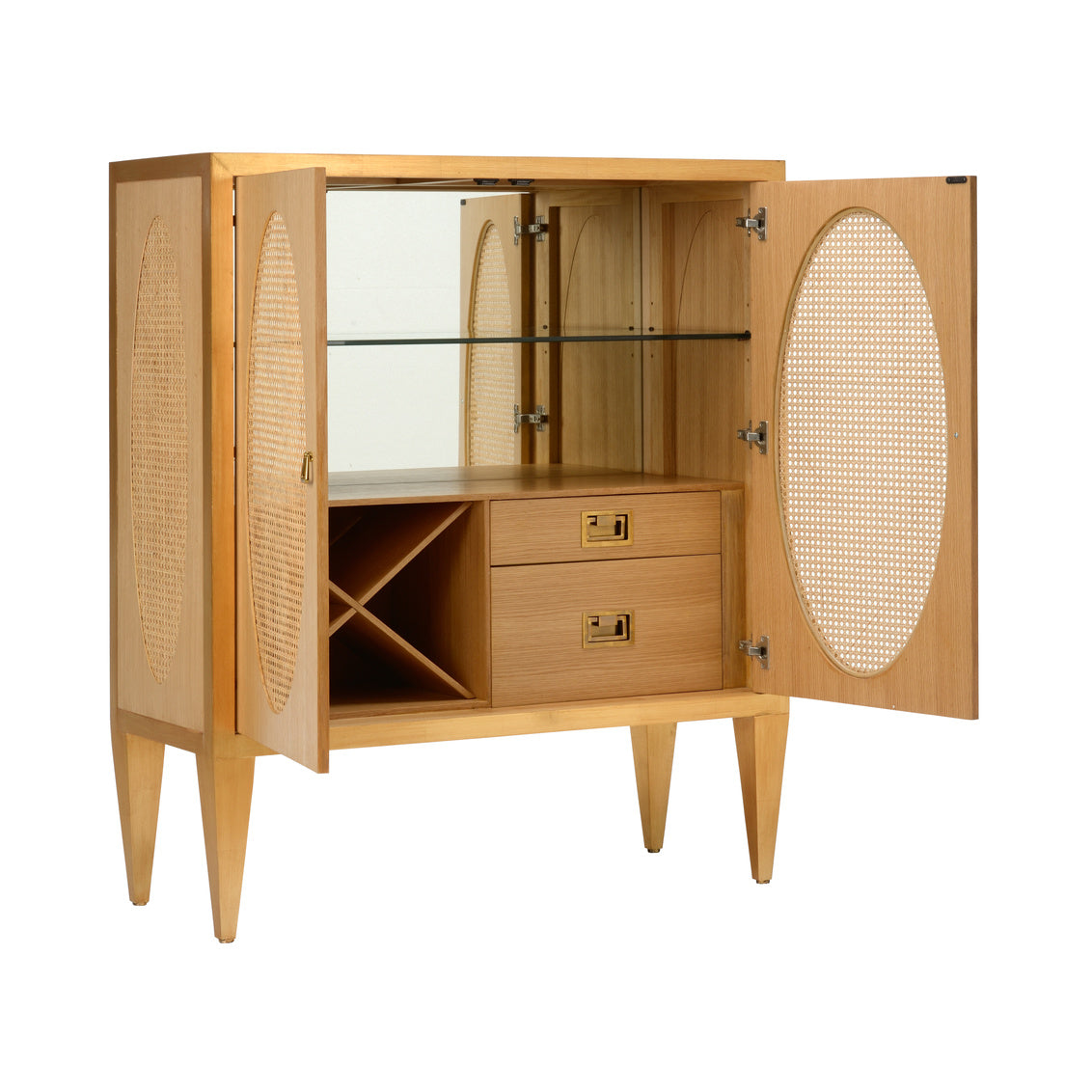 Chelsea House Petite Caned Bar Cabinet