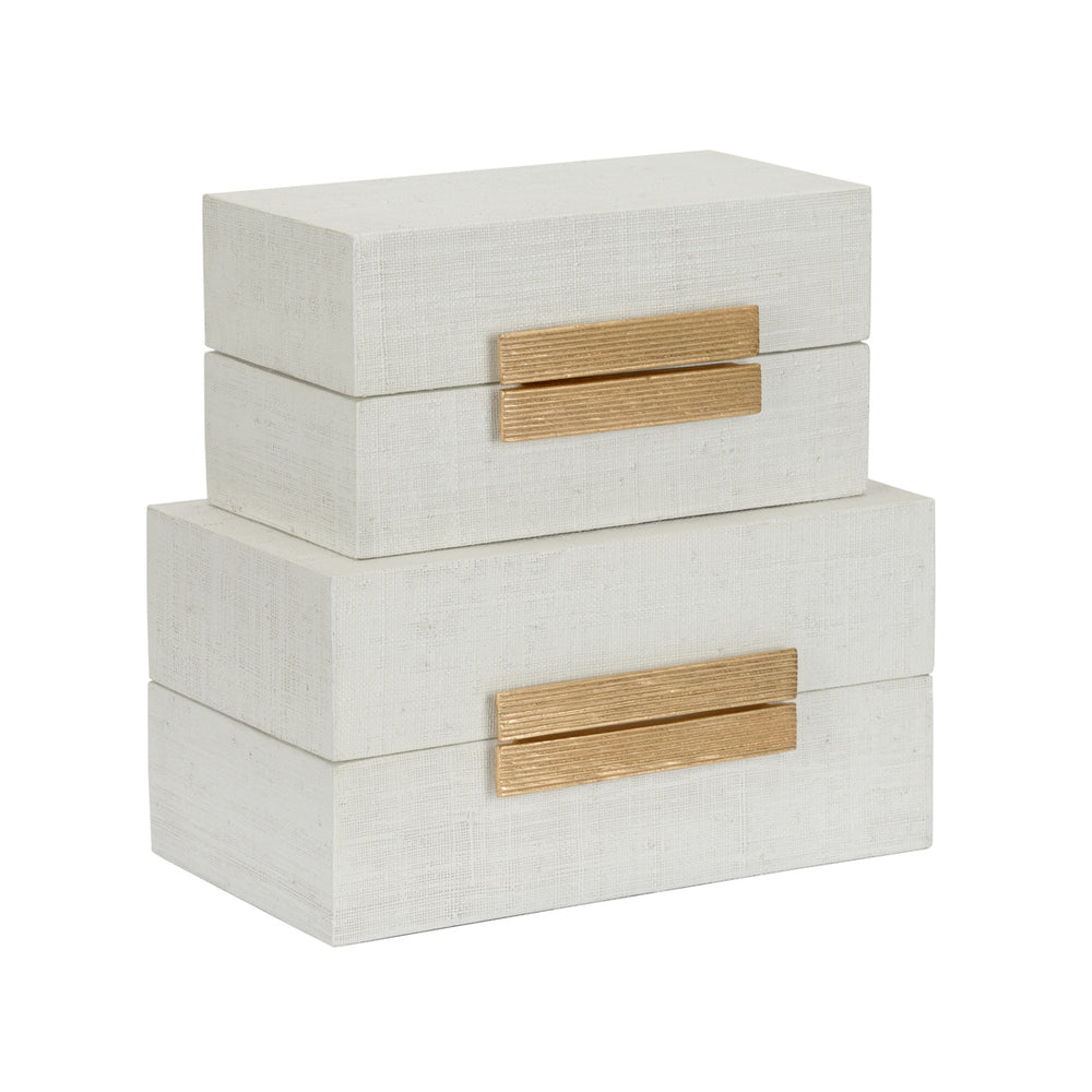 Chelsea House Raffia Boxes (S2) White