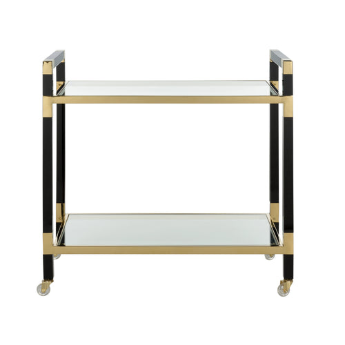 Chelsea House Acrylic Bar Cart Black/Brass