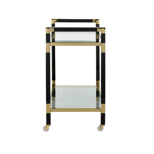 Chelsea House Acrylic Bar Cart Black/Brass