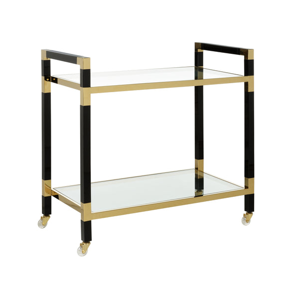 Chelsea House Acrylic Bar Cart Black/Brass