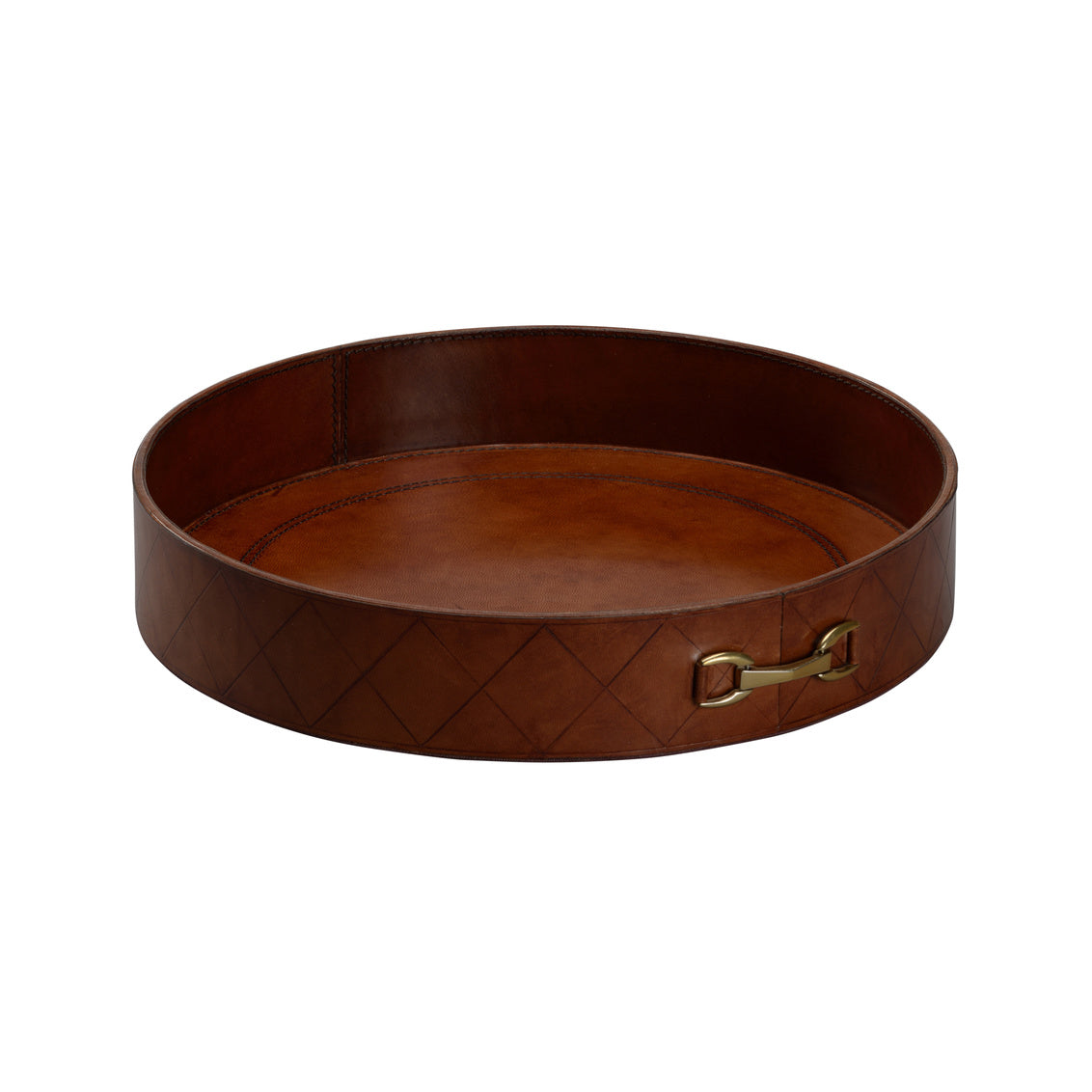 Chelsea House Leather Metal Tray With Metal Sm