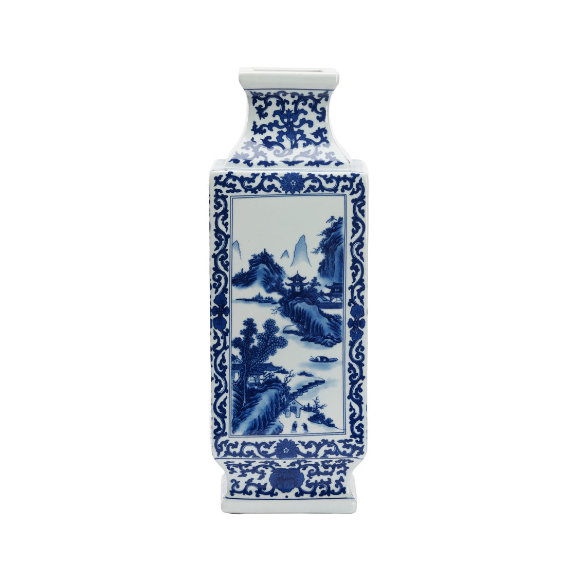 Chelsea House Dynasty Blue And White Landscape Vase