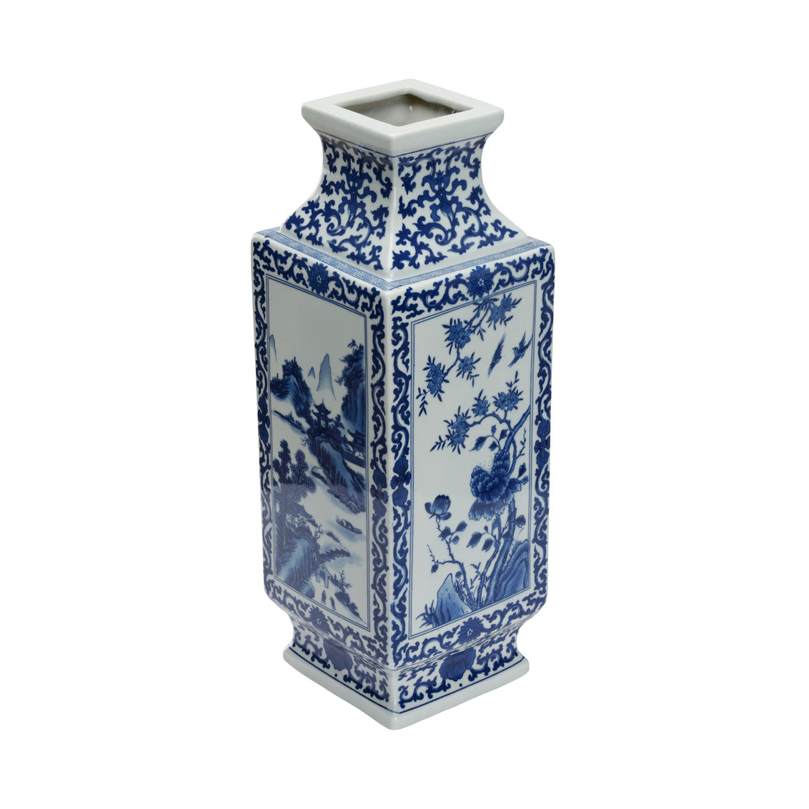 Chelsea House Dynasty Blue And White Landscape Vase