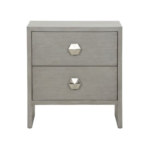 Chelsea House Moxy Bedside Table 2 Drawer Gray