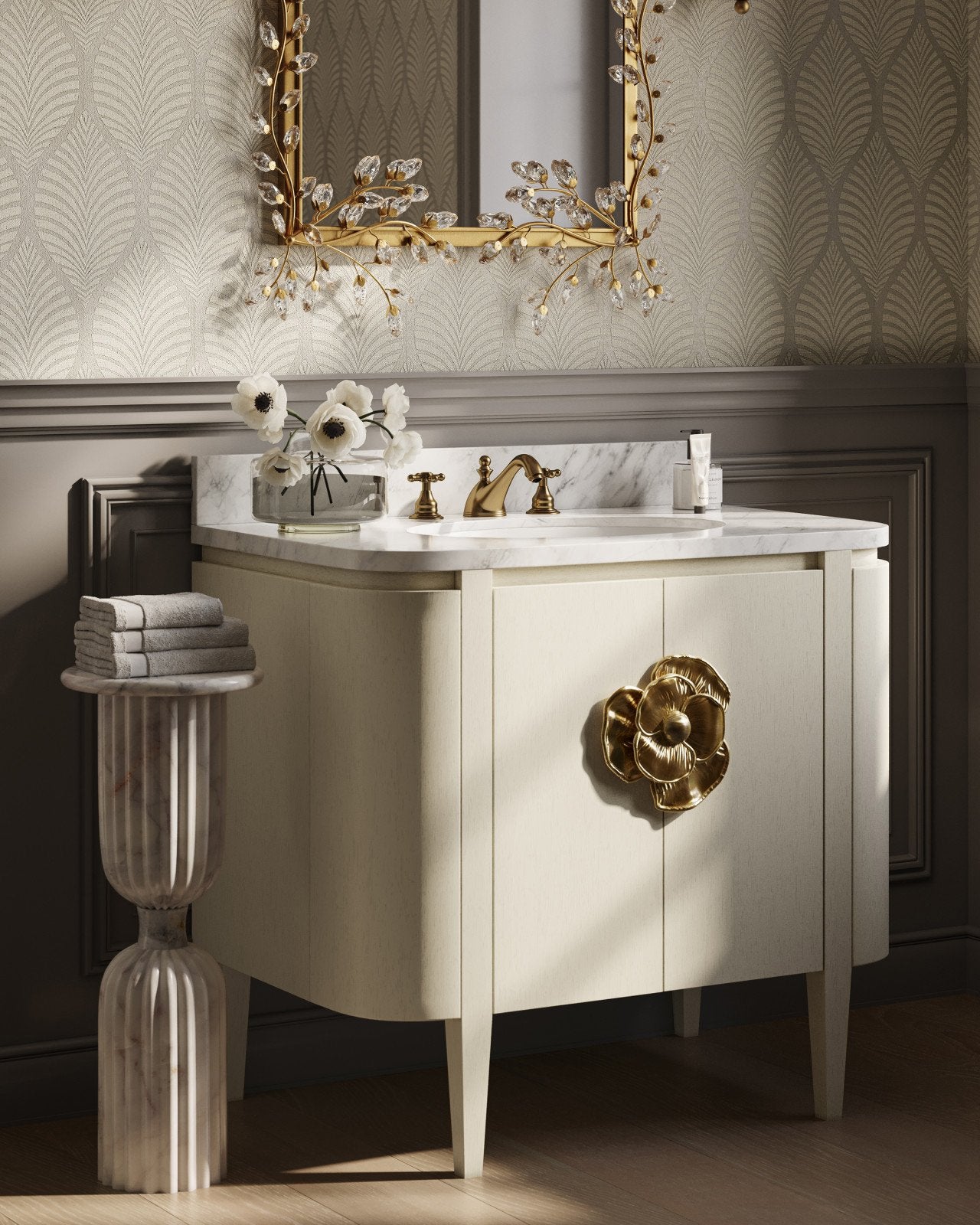 Currey and Company Briallen Bathroom Vanity Cabinet