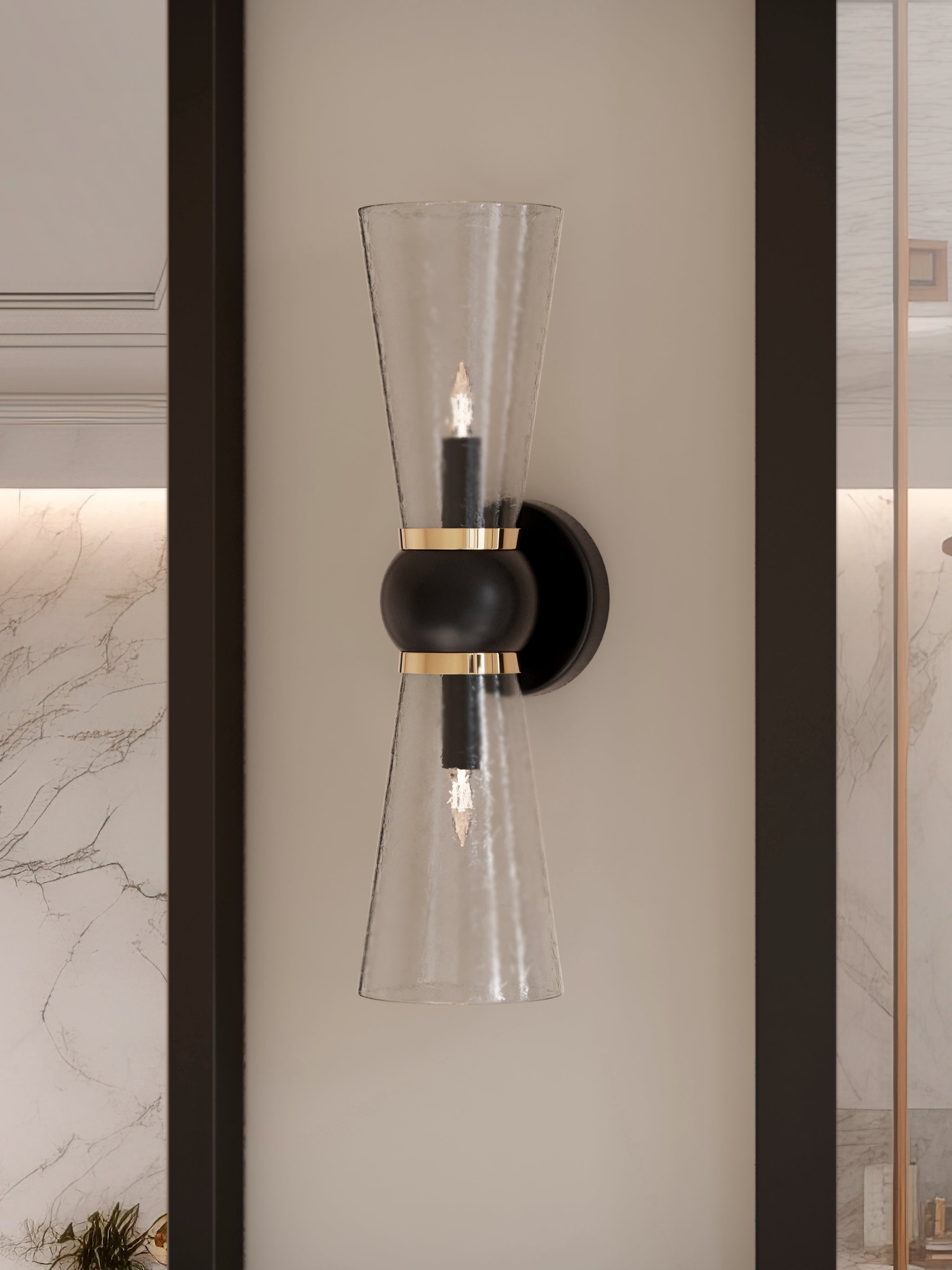 Currey & Company Byford Bronze Bath Wall Sconce