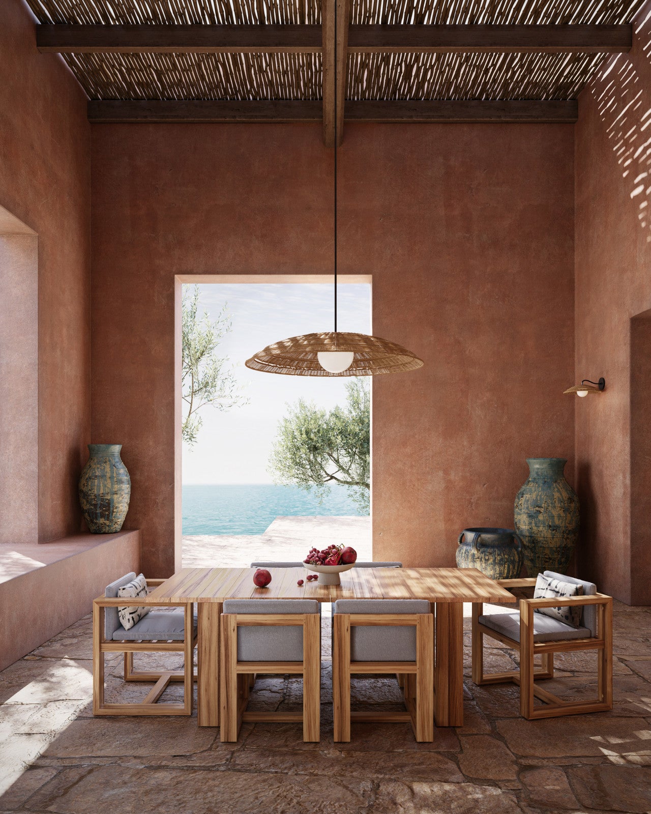 Currey & Company 42" Barbary Large Outdoor 1 Light Pendant