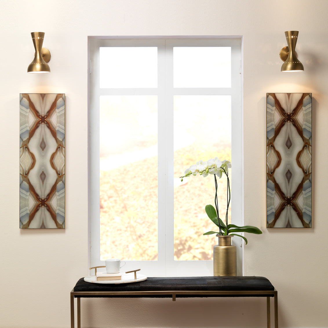 Jamie Young Pisa Wall Sconce In Antique Brass Metal