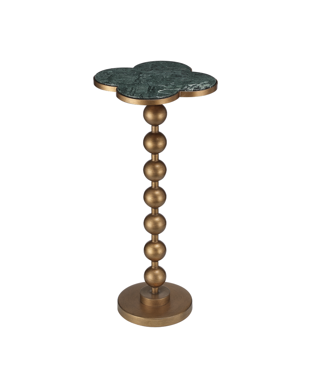 Currey & Company Quatrefoil Green Accent Table