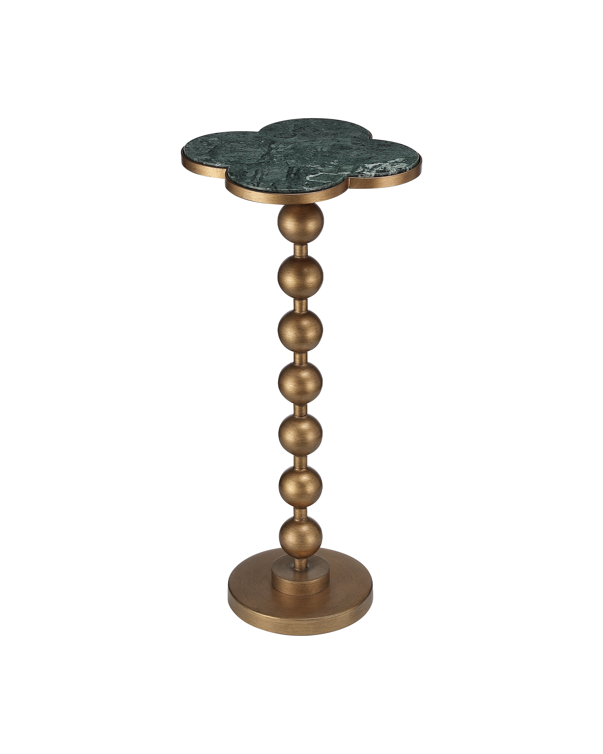 Currey & Company Quatrefoil Green Accent Table