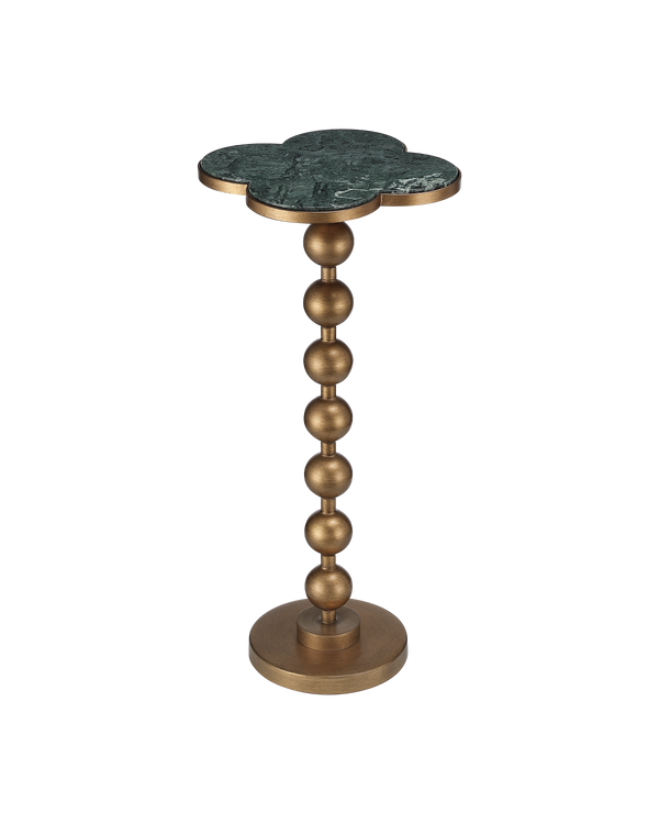 Currey & Company Quatrefoil Green Accent Table