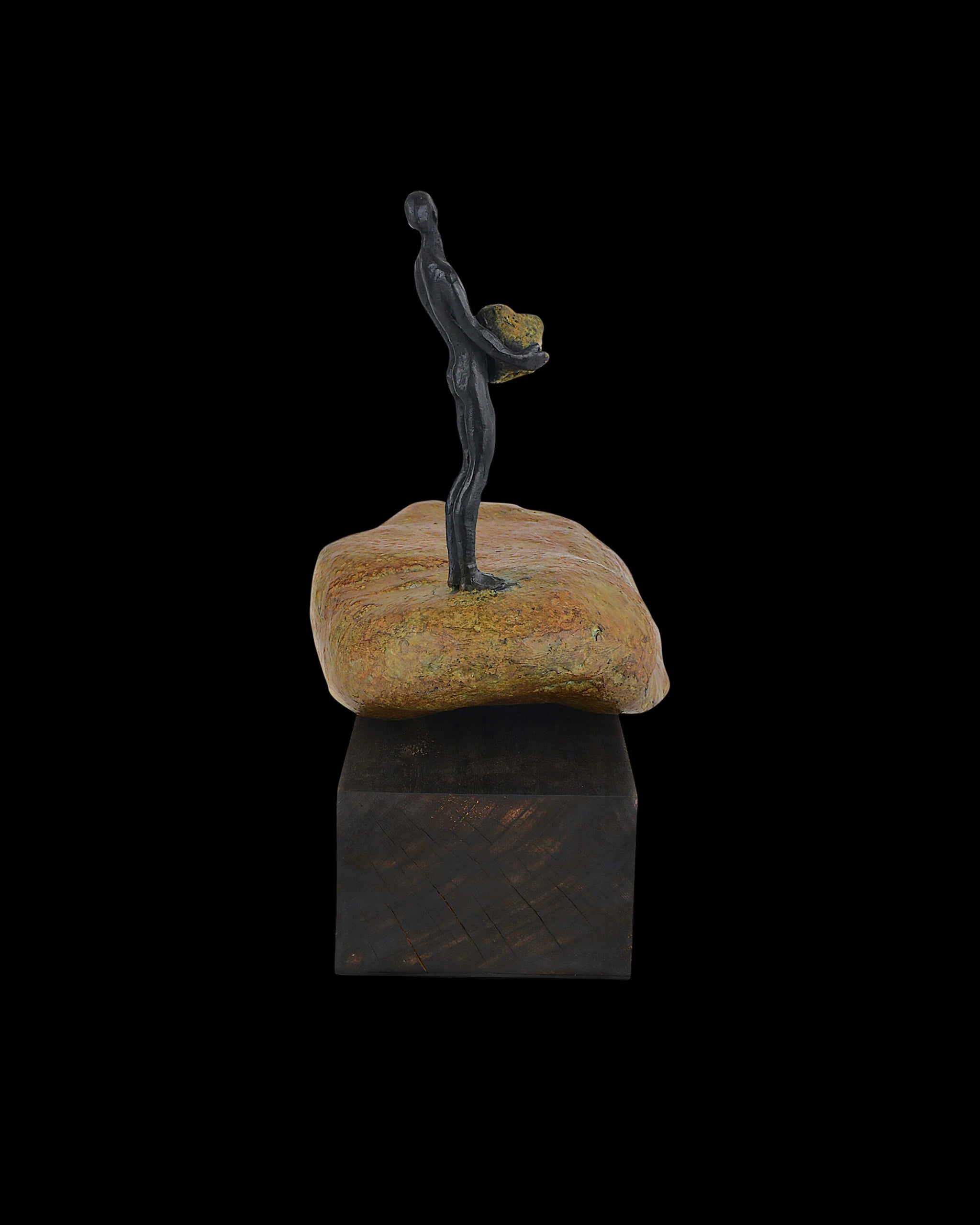 Currey & Company Man On Rock Small Bronze