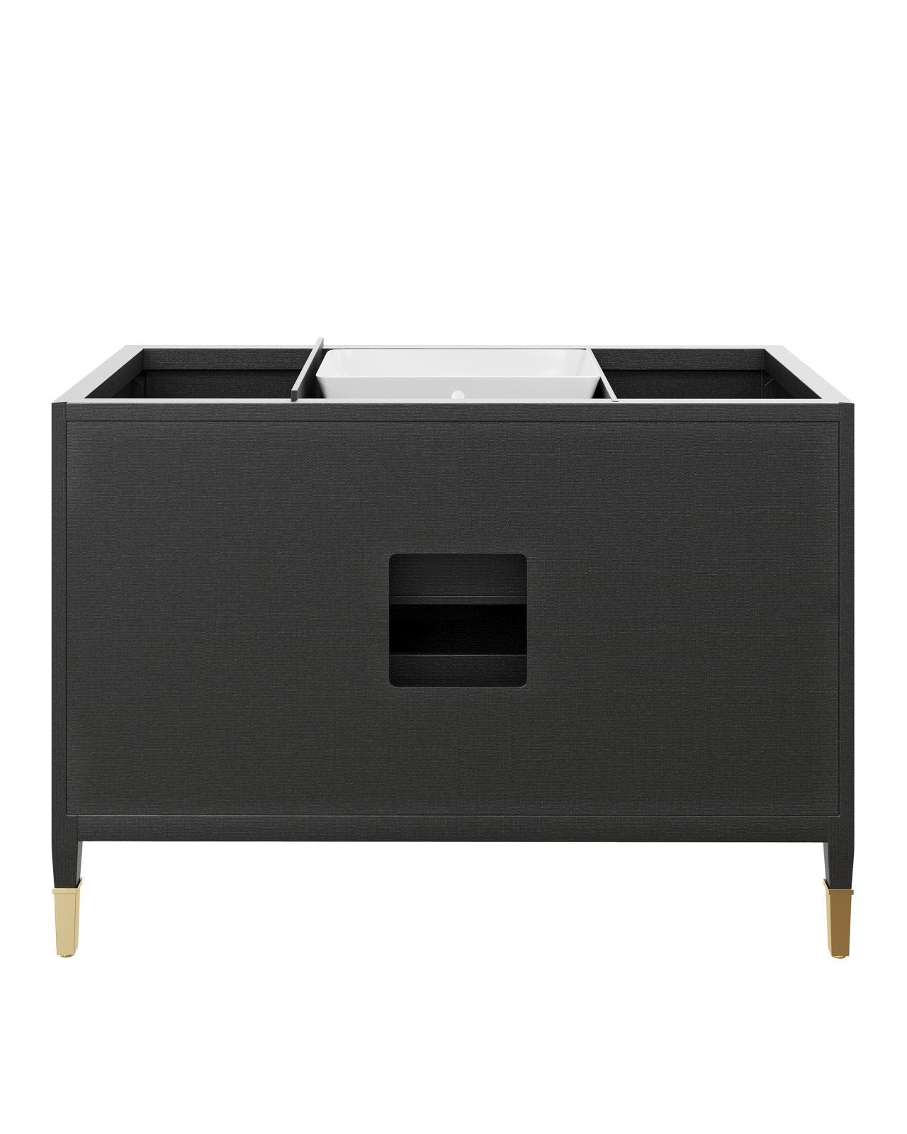 Currey & Company Verona 48" Black Linen Vanity With Rectangular Undermount Sink