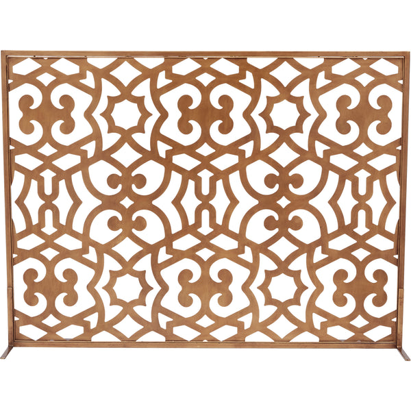 Old World Design Dark Golden Patterned Ramey Fireplace Screen