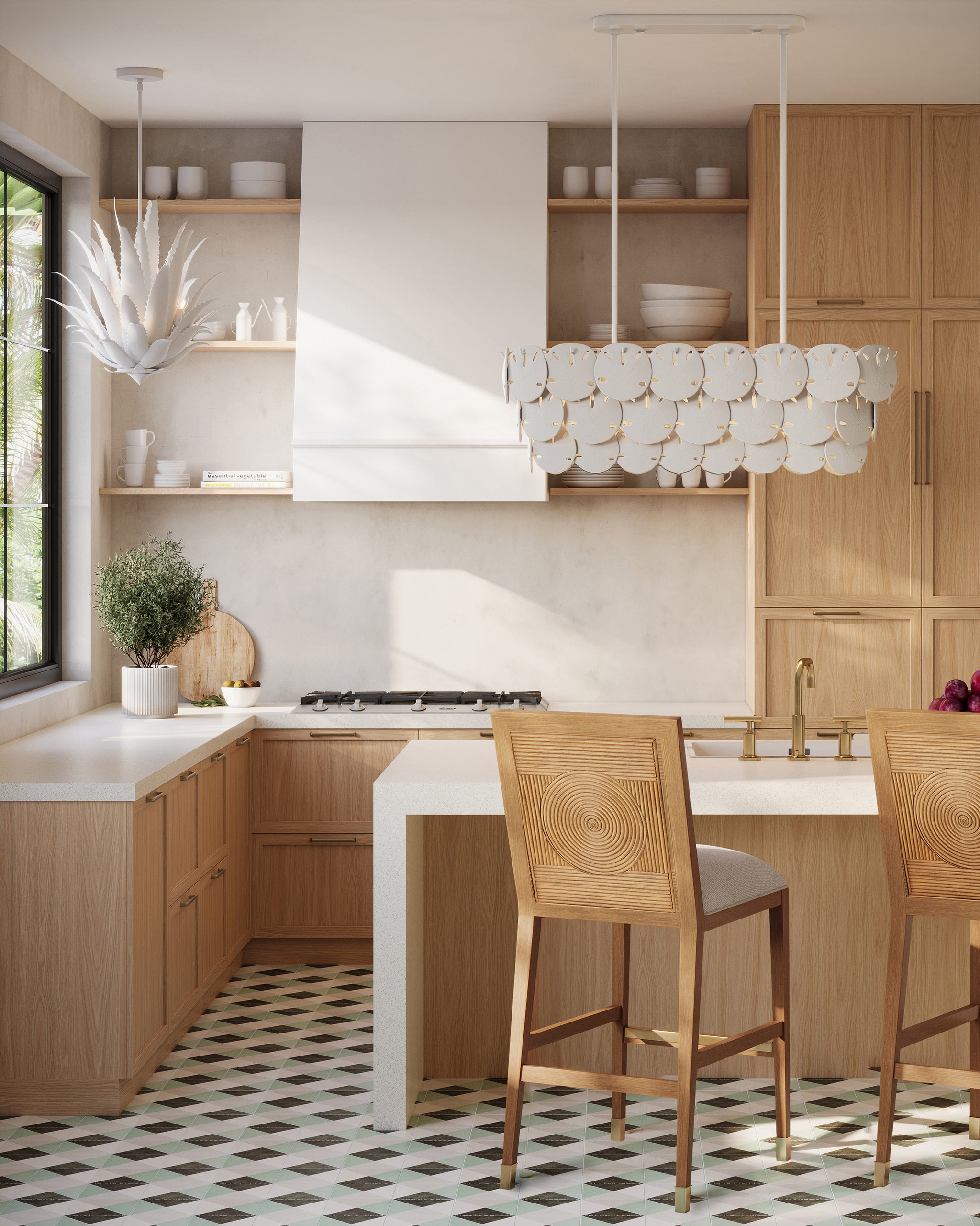 Currey & Company Santos Sea Sand Bar Stool, Liller Malt