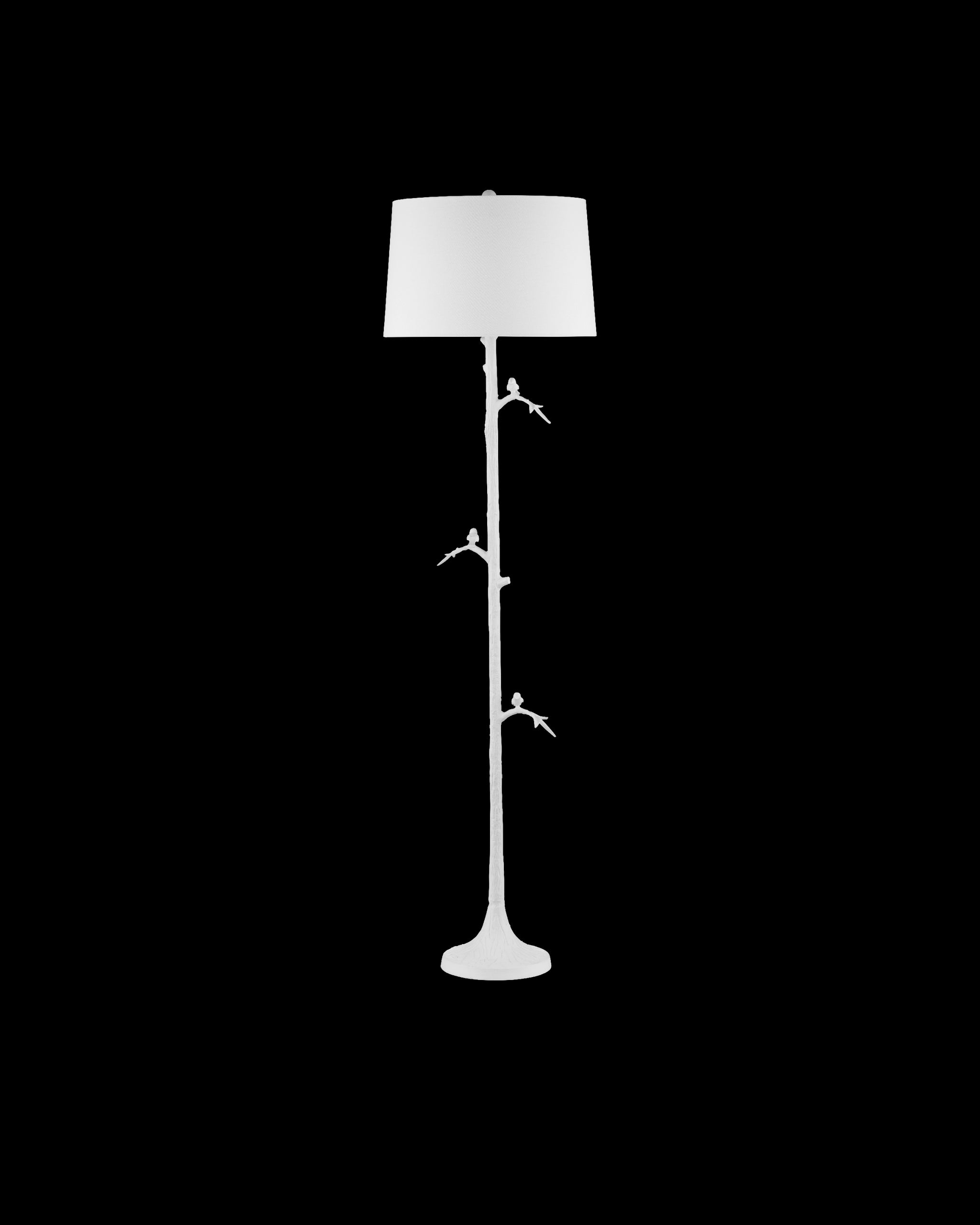 Currey & Company Piaf White Floor Lamp
