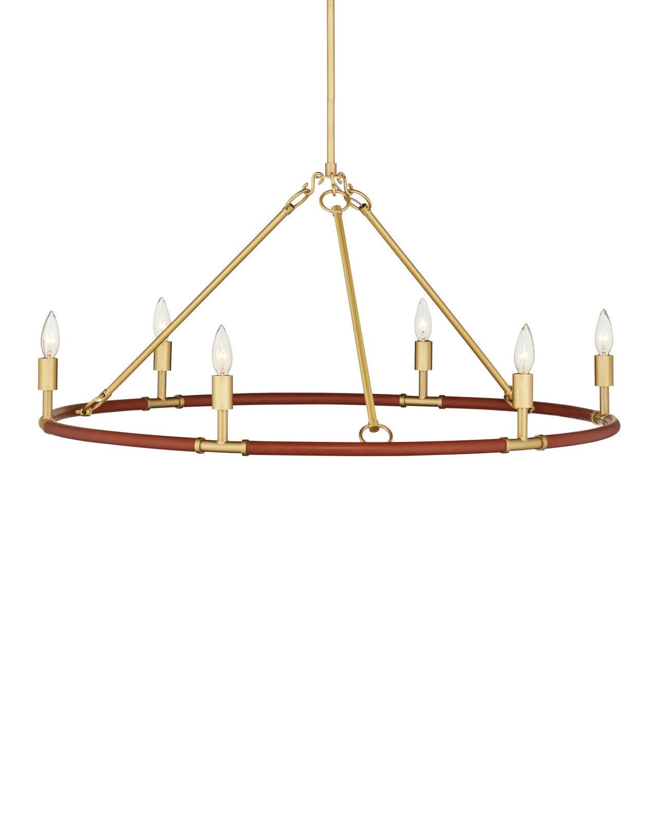 Currey & Company Ellerston Medium 39" Brushed Brass 6 Light Chandelier