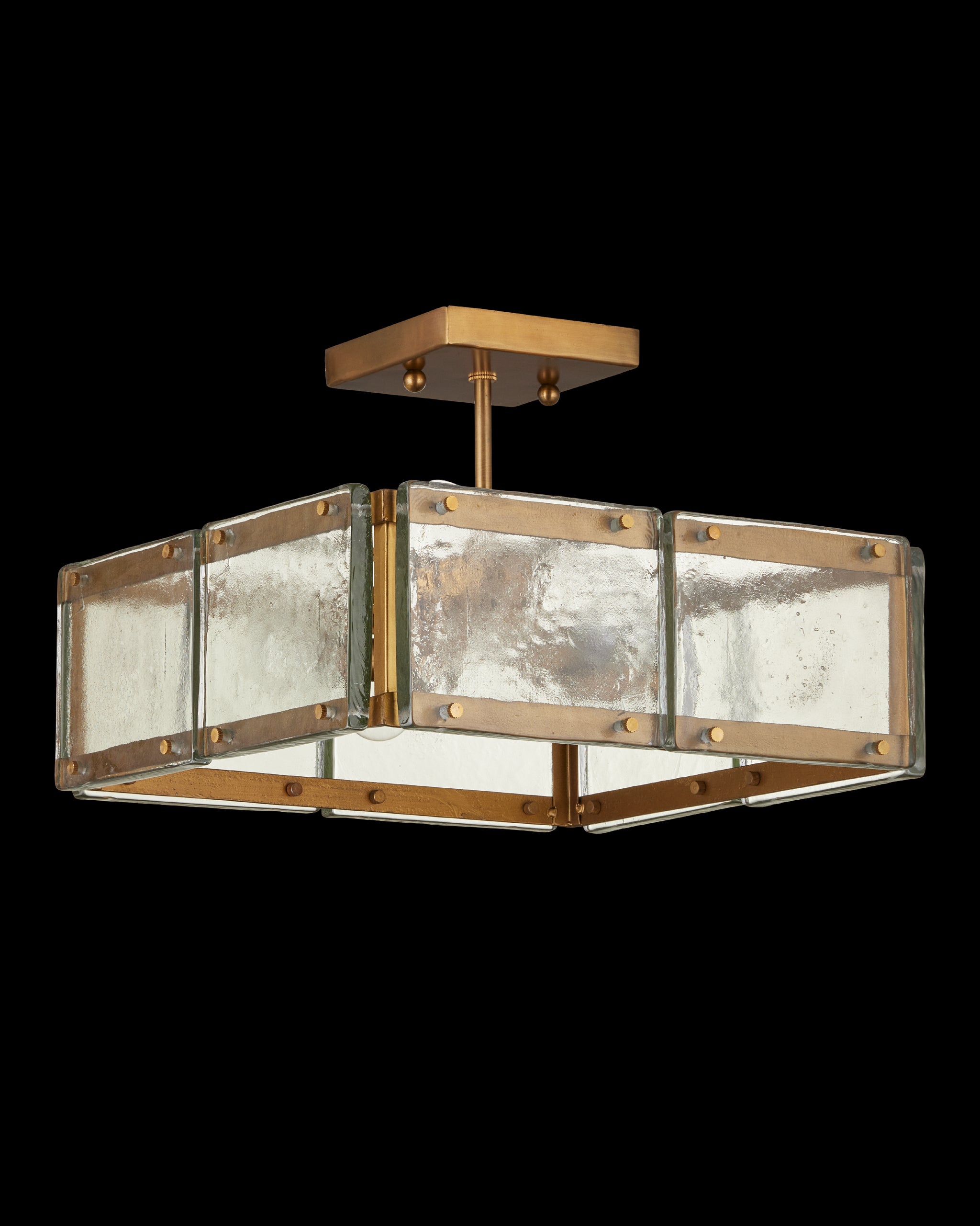 Currey & Company Countervail Square Semi Flush Mount