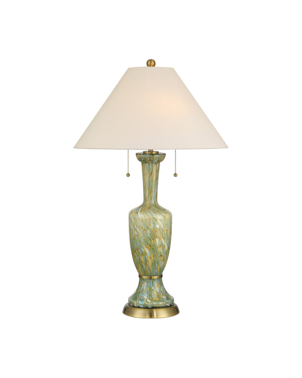 Currey & Company Classico Green Glass Table Lamp