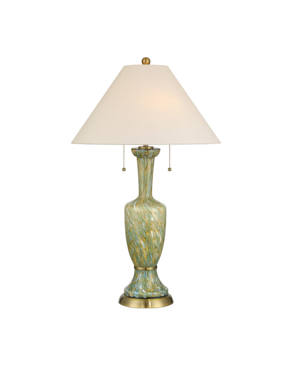 Currey & Company Classico Green Glass Table Lamp