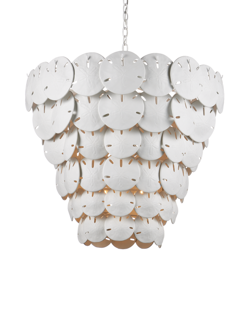 Currey & Company Tulum Extra Large White Chandelier