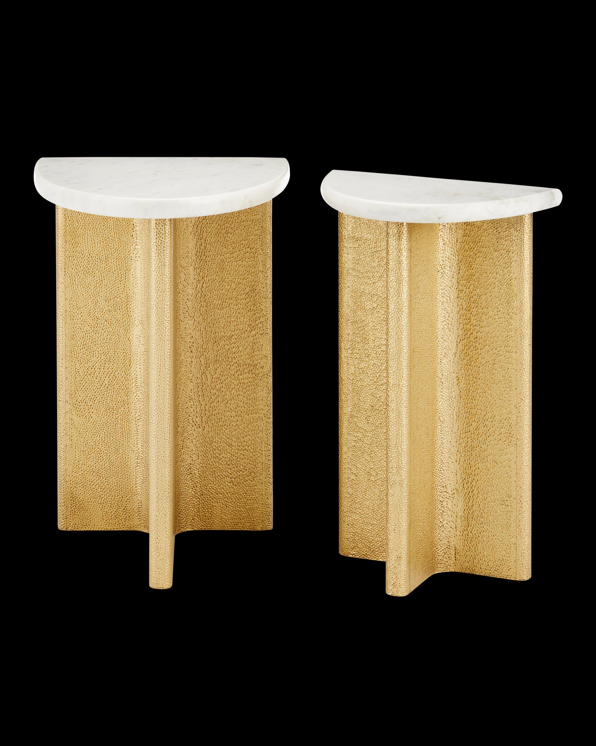 Currey & Company Doublet Marble Accent Table Set Of 2