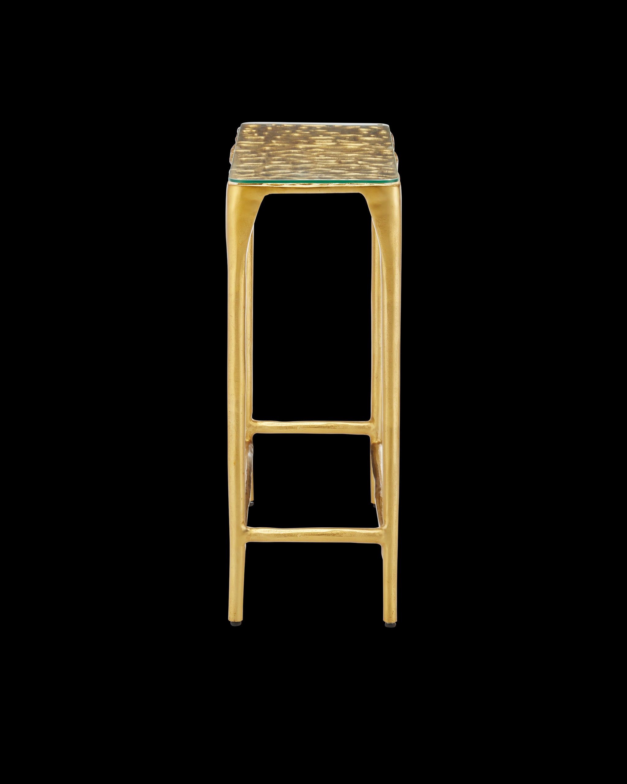 Currey & Company Honeycomb Gold Console Table