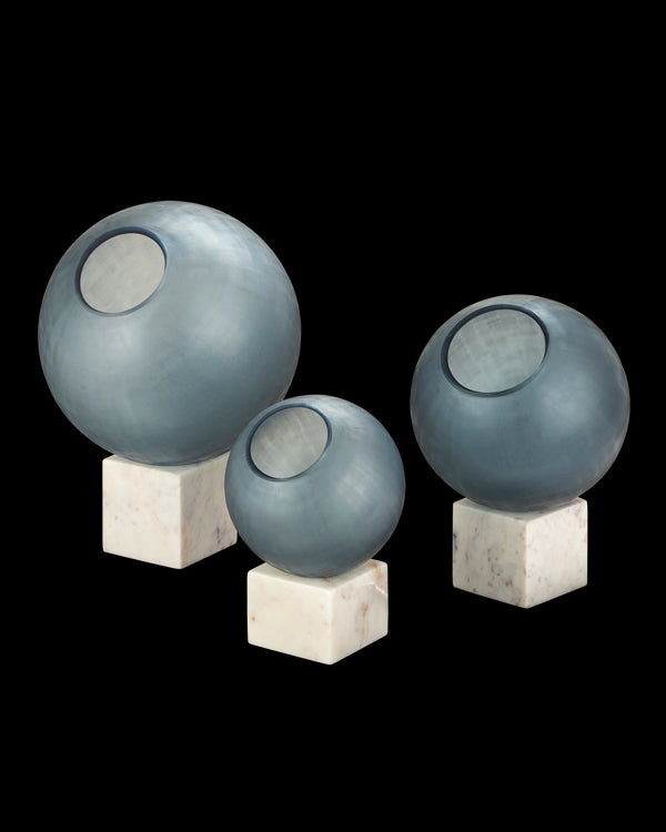 Currey & Company Fresno Blue Orb Set Of 3