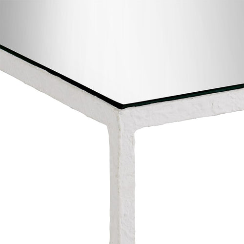 Currey And Company Sisalana White Accent Table