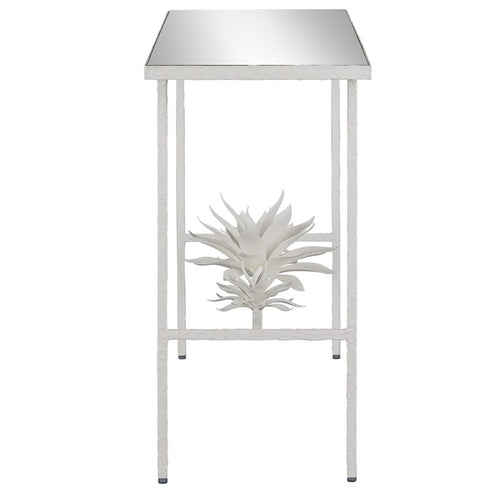 Currey And Company Sisalana White Console Table
