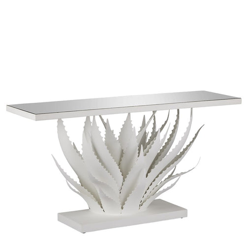 Currey And Company Agave White Console Table