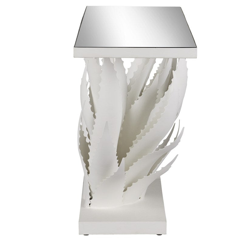 Currey And Company Agave White Console Table