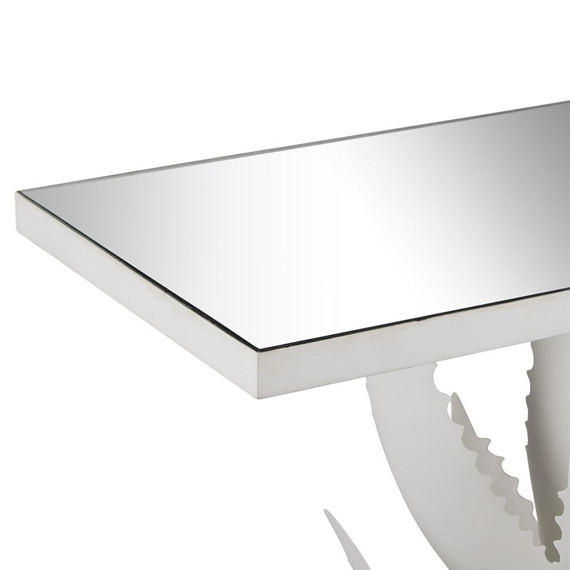 Currey And Company Agave White Console Table