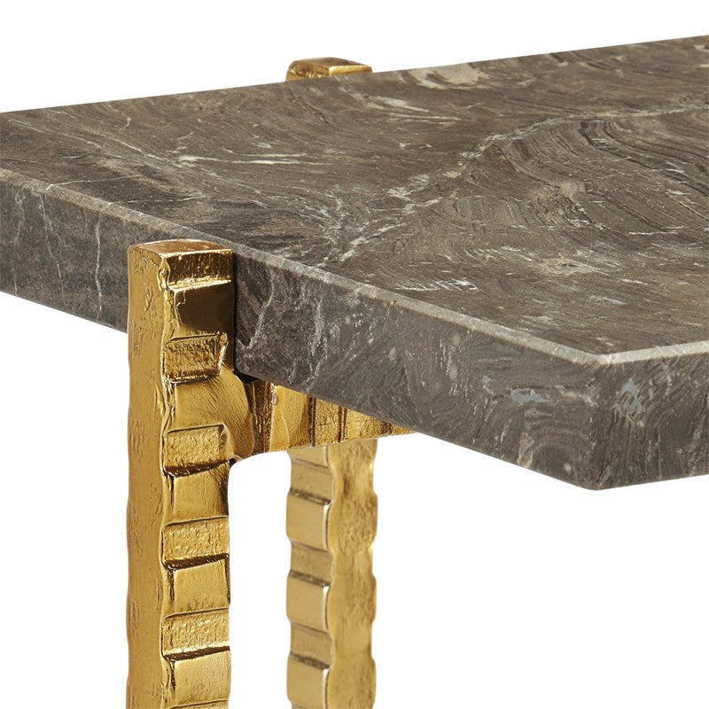 Currey And Company Flying Gold Marble Drinks Table