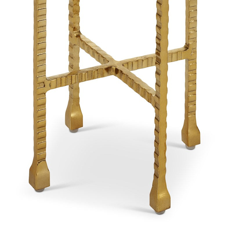 Currey And Company Flying Gold Marble Drinks Table