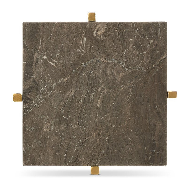 Currey And Company Flying Gold Marble Drinks Table