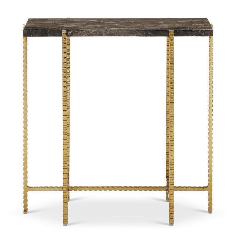Currey And Company Flying Gold Marble Side Table