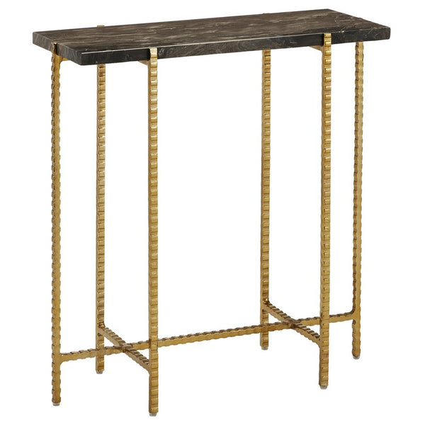 Currey And Company Flying Gold Marble Side Table