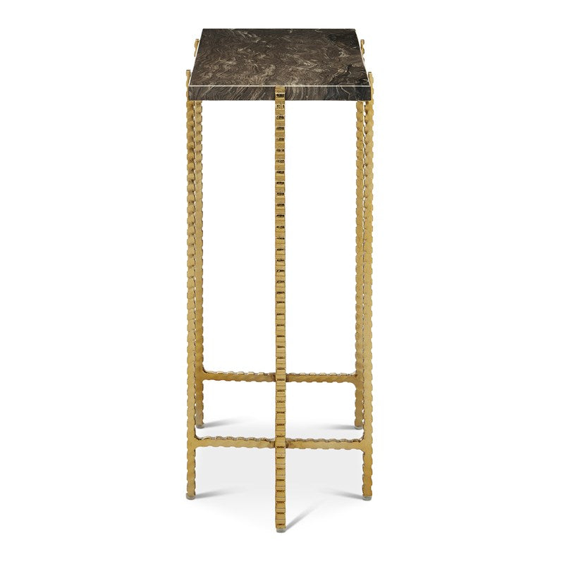 Currey And Company Flying Gold Marble Side Table