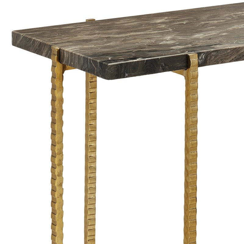 Currey And Company Flying Gold Marble Side Table