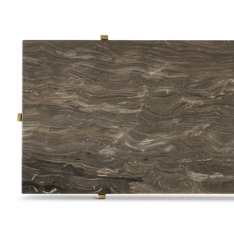 Currey And Company Flying Gold Marble Side Table