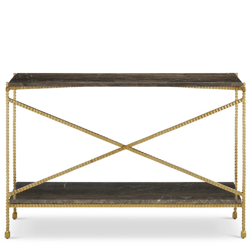 Currey And Company Flying Gold Console Table