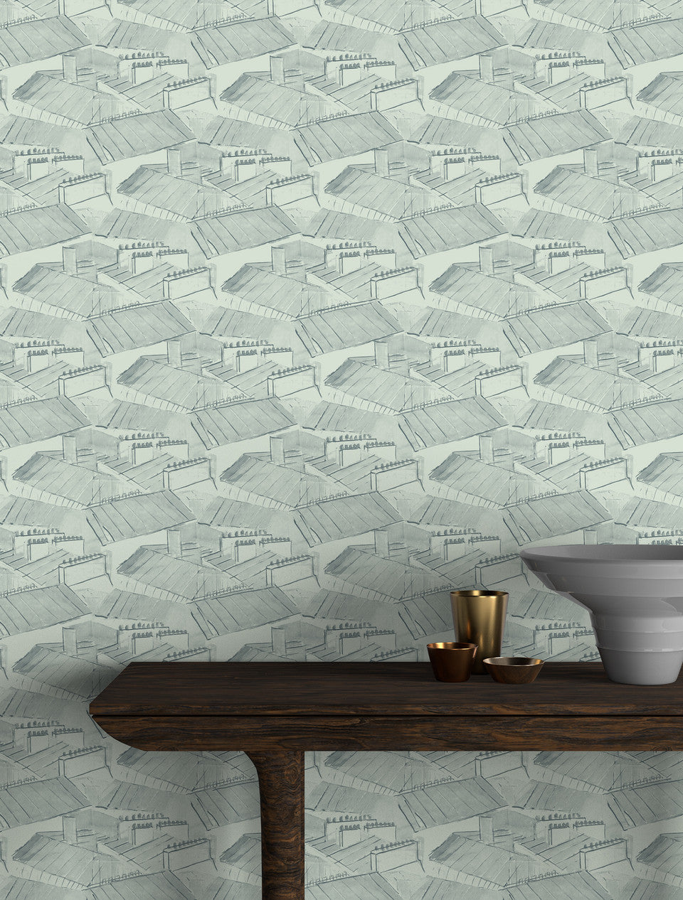 Paule Marrot Rooftops Wallpaper